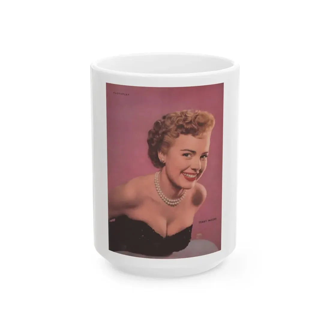 Terry Moore #250 (Vintage Female Icon) White Coffee Mug 15oz - Go Mug Yourself