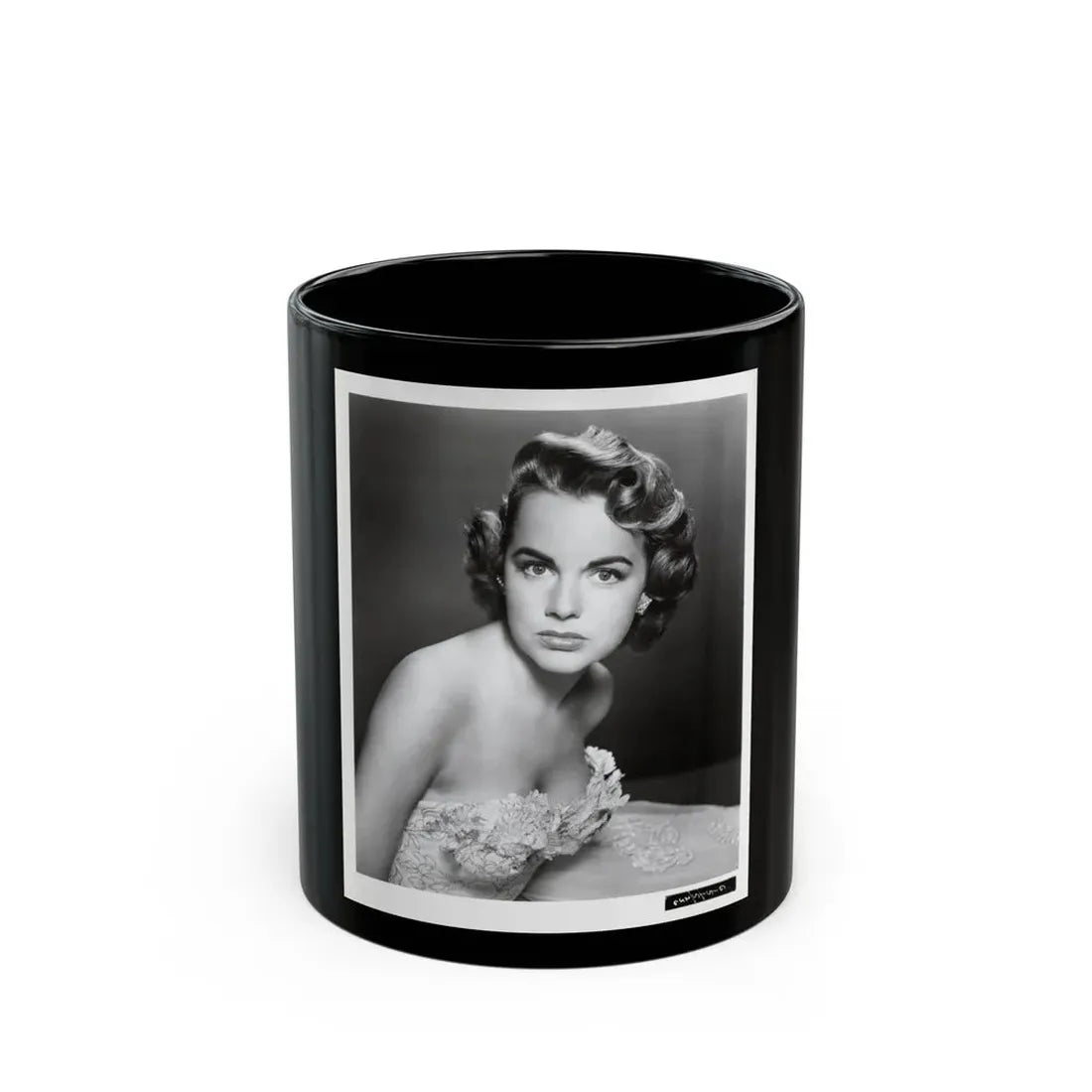 Terry Moore #255 Vintage &W 8x10 1953 Head & Shoulder Upper Body Glamour Photo (Vintage Female Icon) Black Coffee Mug 11oz - Go Mug Yourself