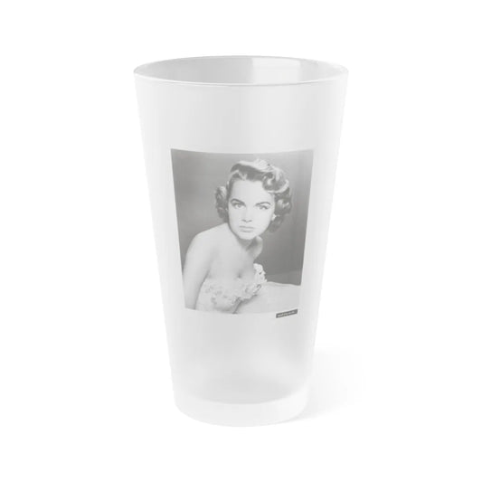 Terry Moore #255 Vintage &W 8x10 1953 Head & Shoulder Upper Body Glamour Photo (Vintage Female Icon) Frosted Pint Glass 16oz-16oz-Frosted-Go Mug Yourself