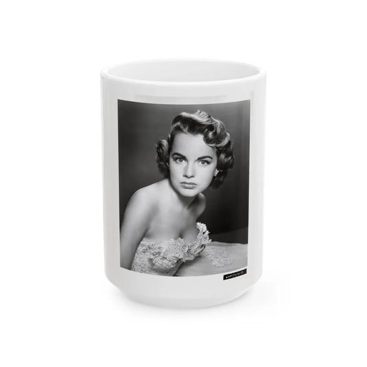 Terry Moore #255 Vintage &W 8x10 1953 Head & Shoulder Upper Body Glamour Photo (Vintage Female Icon) White Coffee Mug-15oz-Go Mug Yourself