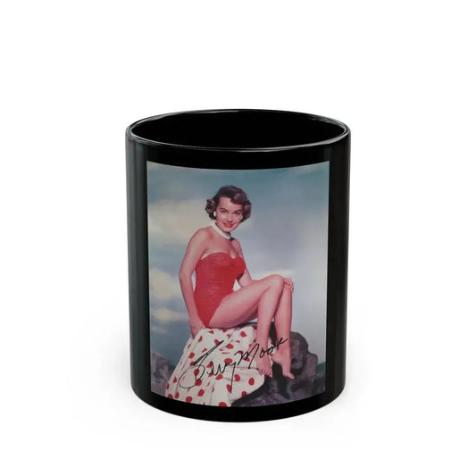 Terry Moore #256 - Color Full Body Swimsuit Barefoot Photo (Vintage Female Icon) Black Coffee Mug 11oz - Go Mug Yourself