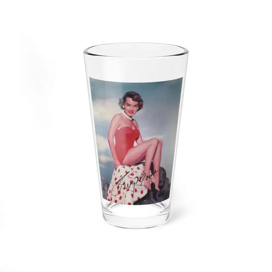 Terry Moore #256 - Color Full Body Swimsuit Barefoot Photo (Vintage Female Icon) Pint Glass 16oz 16oz - Go Mug Yourself