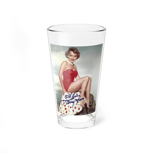 Terry Moore #256 - Color Full Body Swimsuit Barefoot Photo1 (Vintage Female Icon) Pint Glass 16oz 16oz - Go Mug Yourself