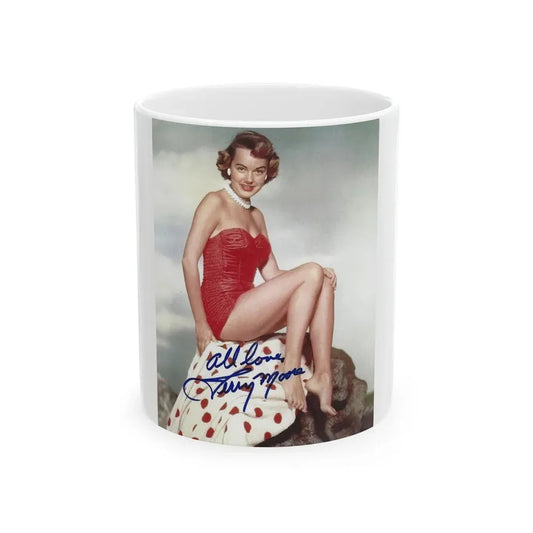 Terry Moore #256 - Color Full Body Swimsuit Barefoot Photo1 (Vintage Female Icon) White Coffee Mug 11oz - Go Mug Yourself