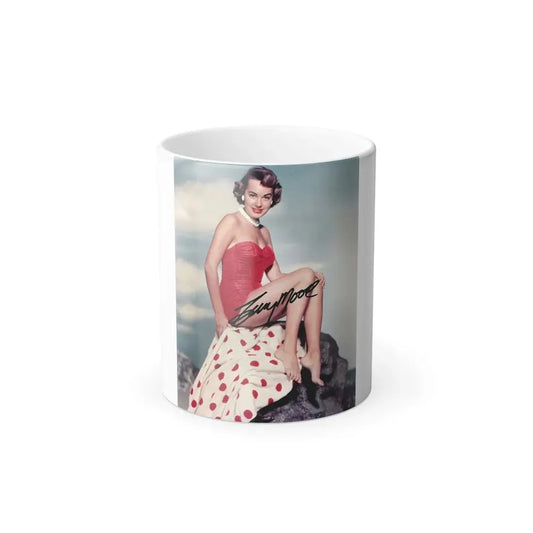 Terry Moore #256 - Color Full Body Swimsuit Barefoot Photo2 (Vintage Female Icon) Color Changing Mug 11oz 11oz - Go Mug Yourself