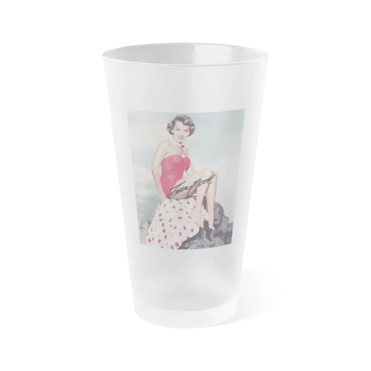 Terry Moore #256 - Color Full Body Swimsuit Barefoot Photo2 (Vintage Female Icon) Frosted Pint Glass 16oz-16oz-Frosted-Go Mug Yourself