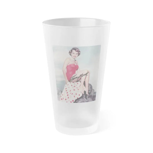 Terry Moore #256 - Color Full Body Swimsuit Barefoot Photo2 (Vintage Female Icon) Frosted Pint Glass 16oz 16oz Frosted - Go Mug Yourself