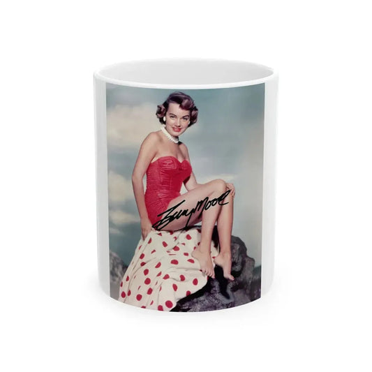 Terry Moore #256 - Color Full Body Swimsuit Barefoot Photo2 (Vintage Female Icon) White Coffee Mug 11oz - Go Mug Yourself