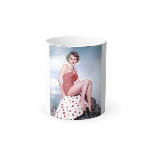 Terry Moore #256 - Color Full Body Swimsuit Barefoot Photo4 (Vintage Female Icon) Color Changing Mug 11oz 11oz - Go Mug Yourself