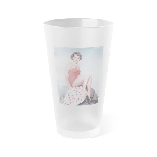 Terry Moore #256 - Color Full Body Swimsuit Barefoot Photo4 (Vintage Female Icon) Frosted Pint Glass 16oz-16oz-Frosted-Go Mug Yourself
