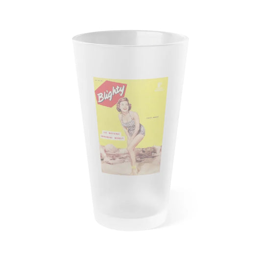 Terry Moore #267 - Mag. Cover (Vintage Female Icon) Frosted Pint Glass 16oz-16oz-Frosted-Go Mug Yourself