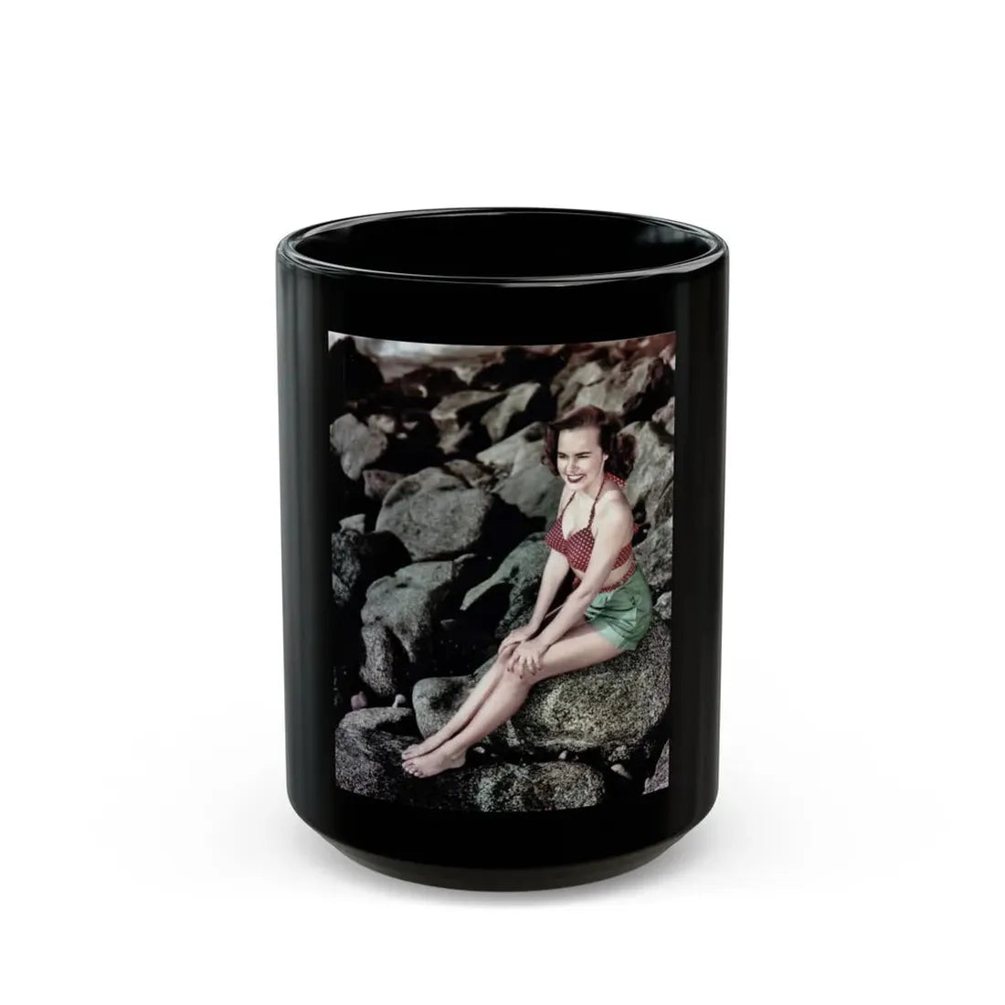 Terry Moore #279 (Vintage Female Icon) Black Coffee Mug 15oz - Go Mug Yourself