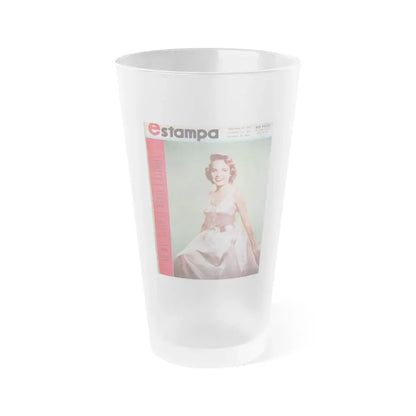 Terry Moore #289 - Turkish Mag. Cover (Vintage Female Icon) Frosted Pint Glass 16oz 16oz Frosted - Go Mug Yourself