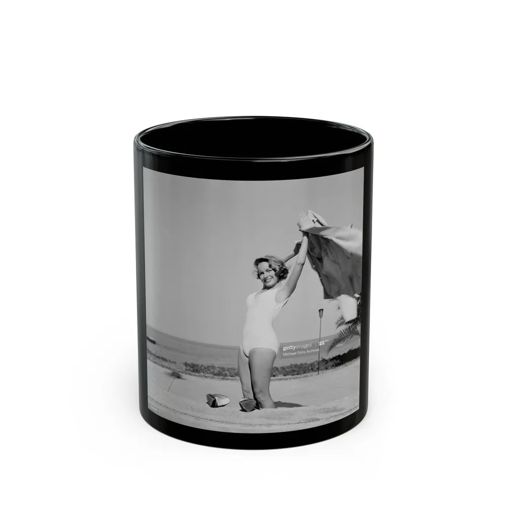 Terry Moore #308 (Vintage Female Icon) Black Coffee Mug-11oz-Go Mug Yourself