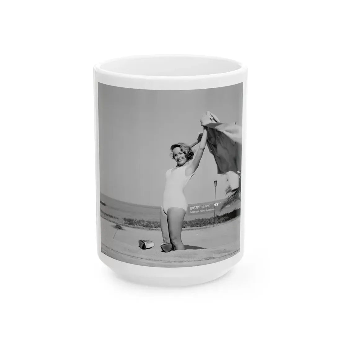 Terry Moore #308 (Vintage Female Icon) White Coffee Mug 15oz - Go Mug Yourself