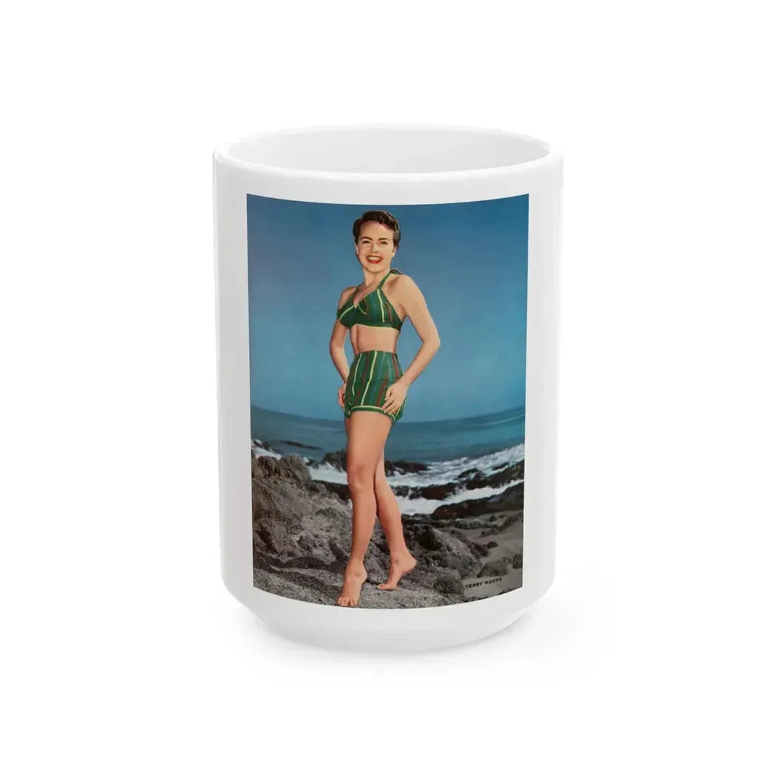 Terry Moore #322 - Photplay Pin-Ups2 (Vintage Female Icon) White Coffee Mug 15oz - Go Mug Yourself