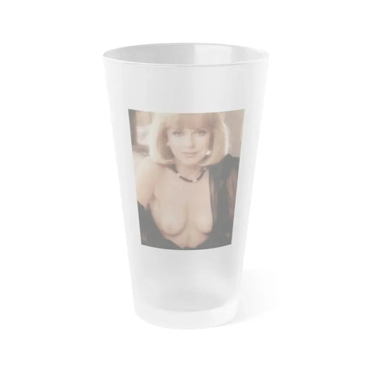 Terry Moore #400 - Unreleased Aug. '84 Playboy Photo from shoot topless in lingerie1 (Vintage Female Icon) Frosted Pint Glass 16oz 16oz Frosted - Go Mug Yourself