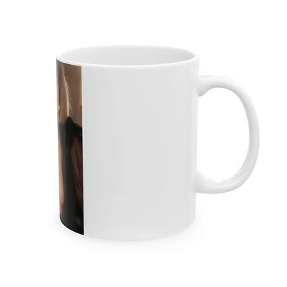 Terry Moore #400 - Unreleased Aug. '84 Playboy Photo from shoot topless in lingerie1 (Vintage Female Icon) White Coffee Mug - Go Mug Yourself