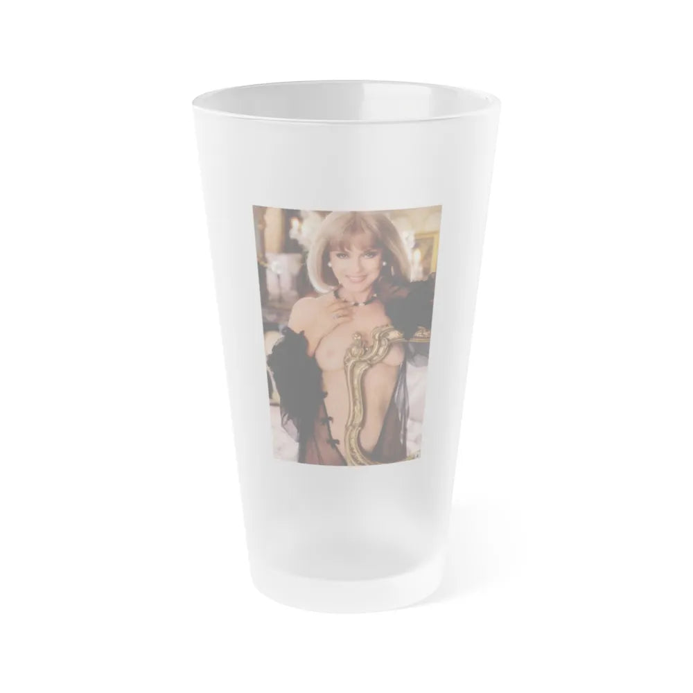 Terry Moore #401 - Unreleased Aug. '84 Playboy Photo from shoot topless in lingerie (Vintage Female Icon) Frosted Pint Glass 16oz-16oz-Frosted-Go Mug Yourself
