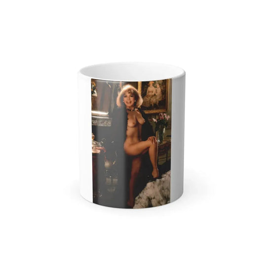 Terry Moore #402 - Unreleased Aug. '84 Playboy Photo from shoot topless in lingerie & black heels (Vintage Female Icon) Color Changing Mug 11oz Default Title 11oz - Go Mug Yourself