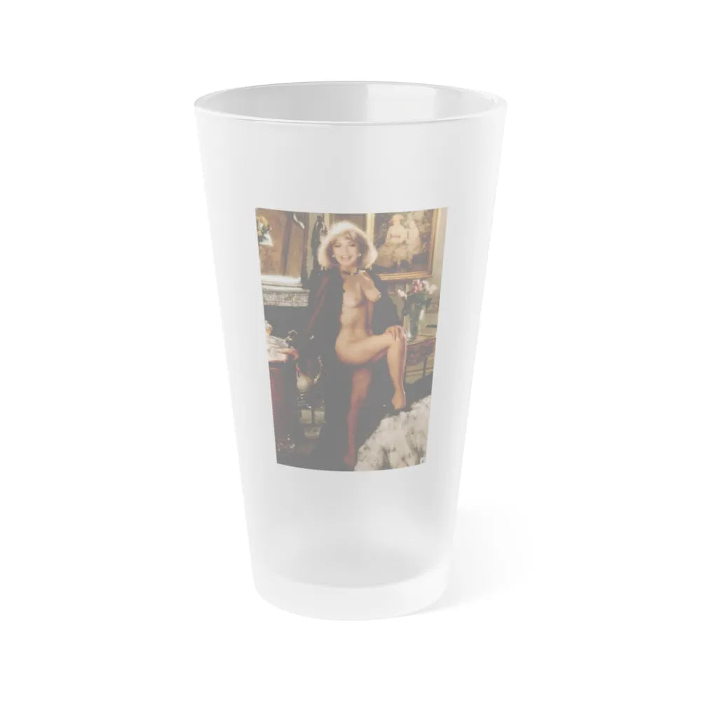 Terry Moore #402 - Unreleased Aug. '84 Playboy Photo from shoot topless in lingerie & black heels (Vintage Female Icon) Frosted Pint Glass 16oz-16oz-Frosted-Go Mug Yourself