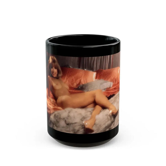 Terry Moore #403 - Unreleased Aug. '84 Playboy Photo from shoot topless in lingerie & closed clear heels (Vintage Female Icon) Black Coffee Mug 15oz - Go Mug Yourself