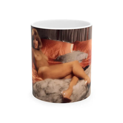 Terry Moore #403 - Unreleased Aug. '84 Playboy Photo from shoot topless in lingerie & closed clear heels (Vintage Female Icon) White Coffee Mug 11oz - Go Mug Yourself