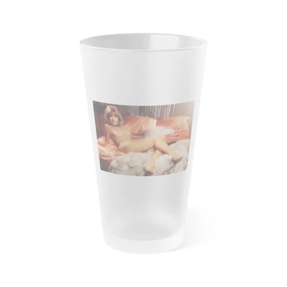 Terry Moore #403 - Unreleased Aug. '84 Playboy Photo from shoot topless in lingerie & closed clear heels (Vintage Female Icon) Frosted Pint Glass 16oz-16oz-Frosted-Go Mug Yourself