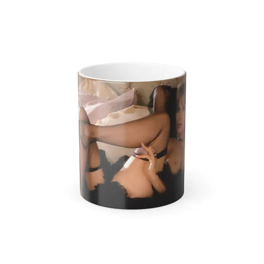 Terry Moore #404 - Unreleased Aug. '84 Playboy Photo from shoot toplesss in lingerie & stockings 1 sexy foot exposed (Vintage Female Icon) Color Changing Mug 11oz Default Title 11oz - Go Mug Yourself