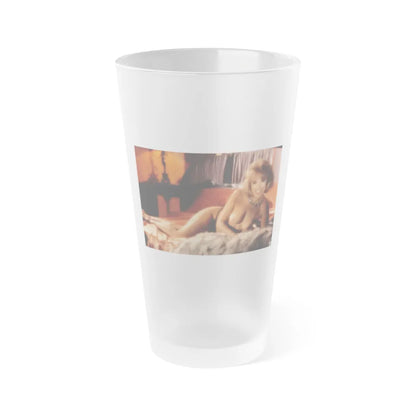 Terry Moore #405 - Unreleased Aug. '84 Playboy Photo from shoot topless in lingerie & open heels (Vintage Female Icon) Frosted Pint Glass 16oz-16oz-Frosted-Go Mug Yourself