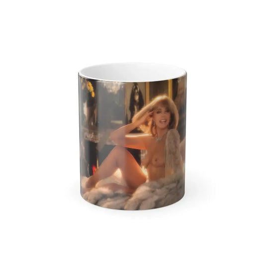 Terry Moore #406 - Unreleased Aug. '84 Playboy Photo from shoot topless in lingerie & heels (Vintage Female Icon) Color Changing Mug 11oz Default Title 11oz - Go Mug Yourself