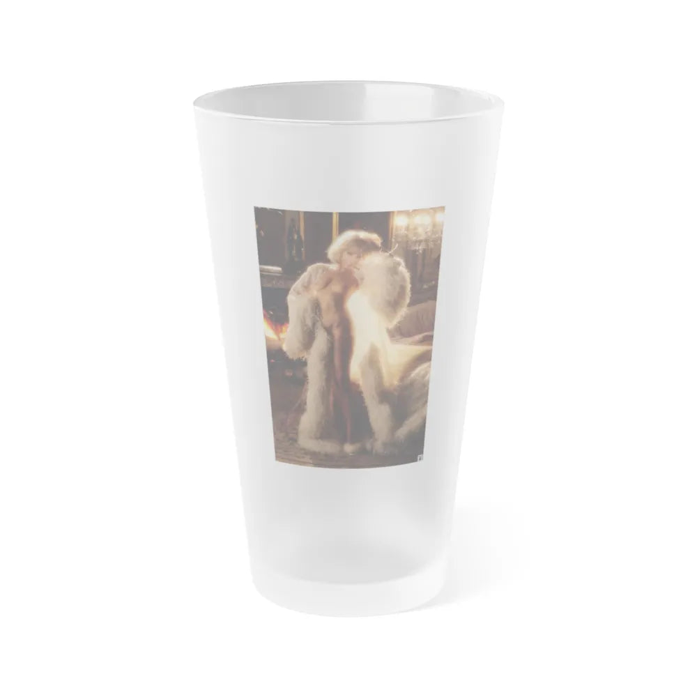 Terry Moore #408 - Unreleased Aug. '84 Playboy Photo from shoot toplesss in lingerie & heels (Vintage Female Icon) Frosted Pint Glass 16oz-16oz-Frosted-Go Mug Yourself