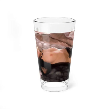 Terry Moore #409 - Unreleased Aug. '84 Playboy Photo from shoot topless black see through in lingerie (Vintage Female Icon) Pint Glass 16oz 16oz - Go Mug Yourself