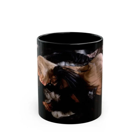 Terry Moore #410 - Unreleased Aug. '84 Playboy Photo from shoot in black see through lingerie with, butt exposed (Vintage Female Icon) Black Coffee Mug 11oz - Go Mug Yourself