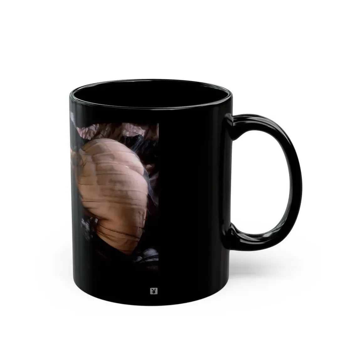 Terry Moore #410 - Unreleased Aug. '84 Playboy Photo from shoot in black see through lingerie with, butt exposed (Vintage Female Icon) Black Coffee Mug - Go Mug Yourself
