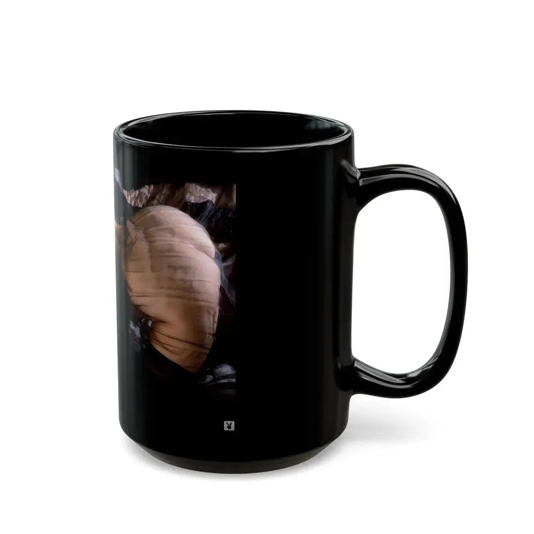 Terry Moore #410 - Unreleased Aug. '84 Playboy Photo from shoot in black see through lingerie with, butt exposed (Vintage Female Icon) Black Coffee Mug - Go Mug Yourself