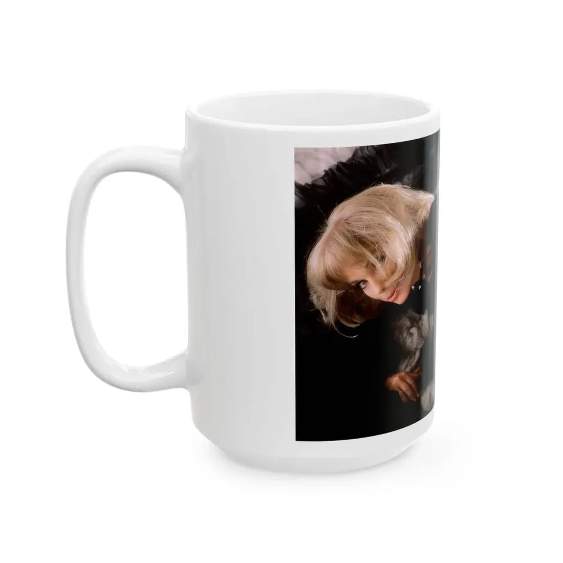 Terry Moore #410 - Unreleased Aug. '84 Playboy Photo from shoot in black see through lingerie with, butt exposed (Vintage Female Icon) White Coffee Mug - Go Mug Yourself
