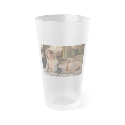 Terry Moore #413 - Unreleased Aug. '84 Playboy Photo from shoot topless in lingerie & heels (Vintage Female Icon) Frosted Pint Glass 16oz 16oz Frosted - Go Mug Yourself