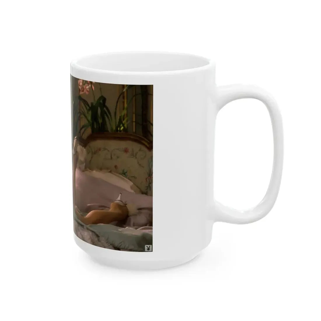 Terry Moore #413 - Unreleased Aug. '84 Playboy Photo from shoot topless in lingerie & heels (Vintage Female Icon) White Coffee Mug - Go Mug Yourself