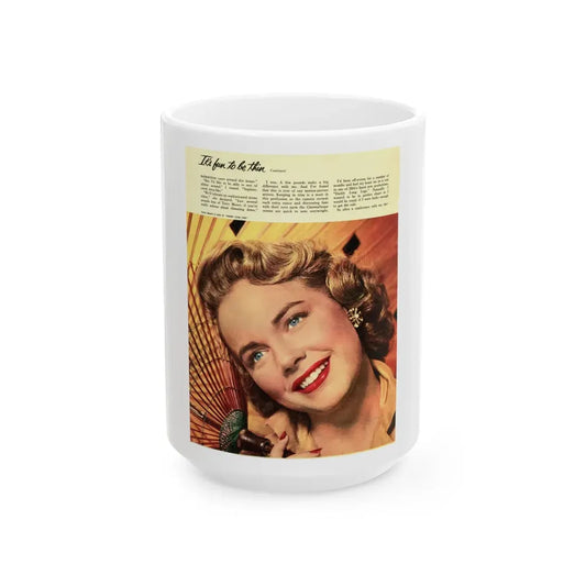 Terry Moore #420 (Vintage Female Icon) White Coffee Mug 15oz - Go Mug Yourself