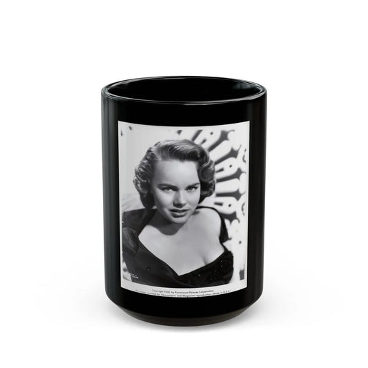 Terry Moore #423 Vintage B&W 1951 Head & Shoulder Upper Body Glamour Photo1 (Vintage Female Icon) Black Coffee Mug-15oz-Go Mug Yourself