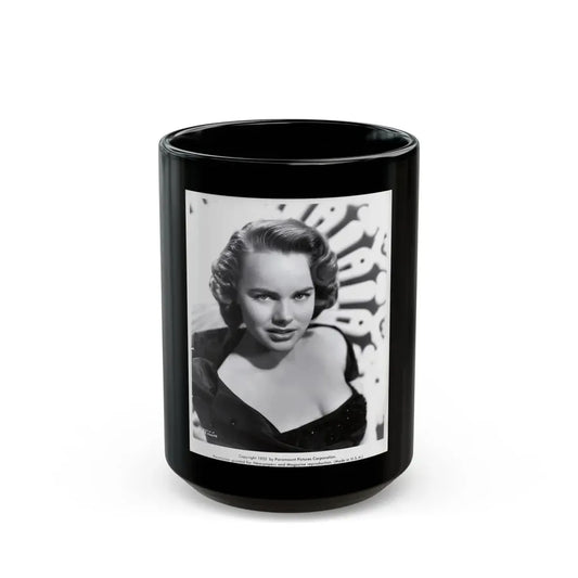 Terry Moore #423 Vintage B&W 1951 Head & Shoulder Upper Body Glamour Photo1 (Vintage Female Icon) Black Coffee Mug 15oz - Go Mug Yourself