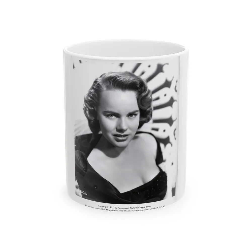 Terry Moore #423 Vintage B&W 1951 Head & Shoulder Upper Body Glamour Photo1 (Vintage Female Icon) White Coffee Mug-11oz-Go Mug Yourself