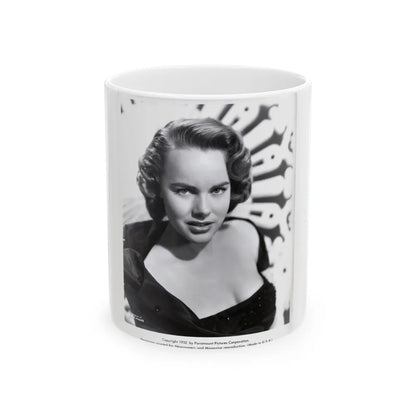 Terry Moore #423 Vintage B&W 1951 Head & Shoulder Upper Body Glamour Photo1 (Vintage Female Icon) White Coffee Mug-11oz-Go Mug Yourself