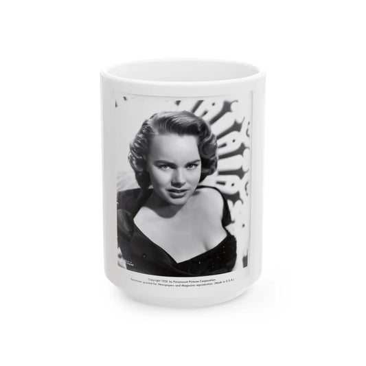 Terry Moore #423 Vintage B&W 1951 Head & Shoulder Upper Body Glamour Photo1 (Vintage Female Icon) White Coffee Mug-15oz-Go Mug Yourself