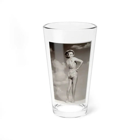 Terry Moore #43 - 1-Piece B&W Barefoot Swimsuit Cheesecake Photo from 60's (Vintage Female Icon) Pint Glass 16oz 16oz - Go Mug Yourself