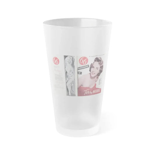 Terry Moore #435 - 66 PHTOTOGRAPHS OF Terry MOORE U.K. Pocket Mag. Front Cover Page 1 & Back Cover (Vintage Female Icon) Frosted Pint Glass 16oz 16oz Frosted - Go Mug Yourself