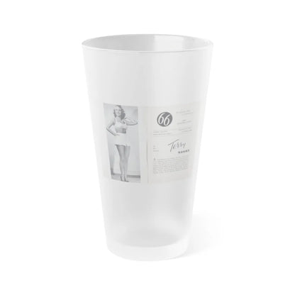 Terry Moore #436 - 66 PHTOTOGRAPHS OF Terry MOORE U.K. Pocket Mag. Inside Front Cover Pages 2 & 3 (Vintage Female Icon) Frosted Pint Glass 16oz-16oz-Frosted-Go Mug Yourself