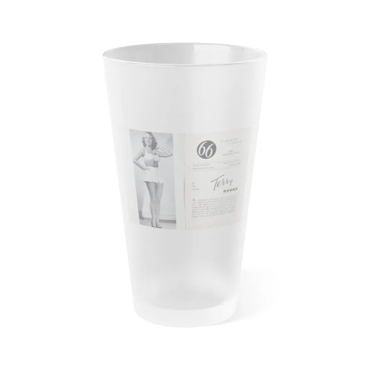 Terry Moore #436 - 66 PHTOTOGRAPHS OF Terry MOORE U.K. Pocket Mag. Inside Front Cover Pages 2 & 3 (Vintage Female Icon) Frosted Pint Glass 16oz-16oz-Frosted-Go Mug Yourself