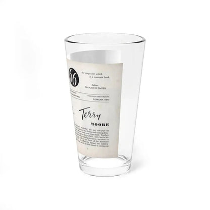 Terry Moore #436 - 66 PHTOTOGRAPHS OF Terry MOORE U.K. Pocket Mag. Inside Front Cover Pages 2 & 3 (Vintage Female Icon) Pint Glass 16oz - Go Mug Yourself